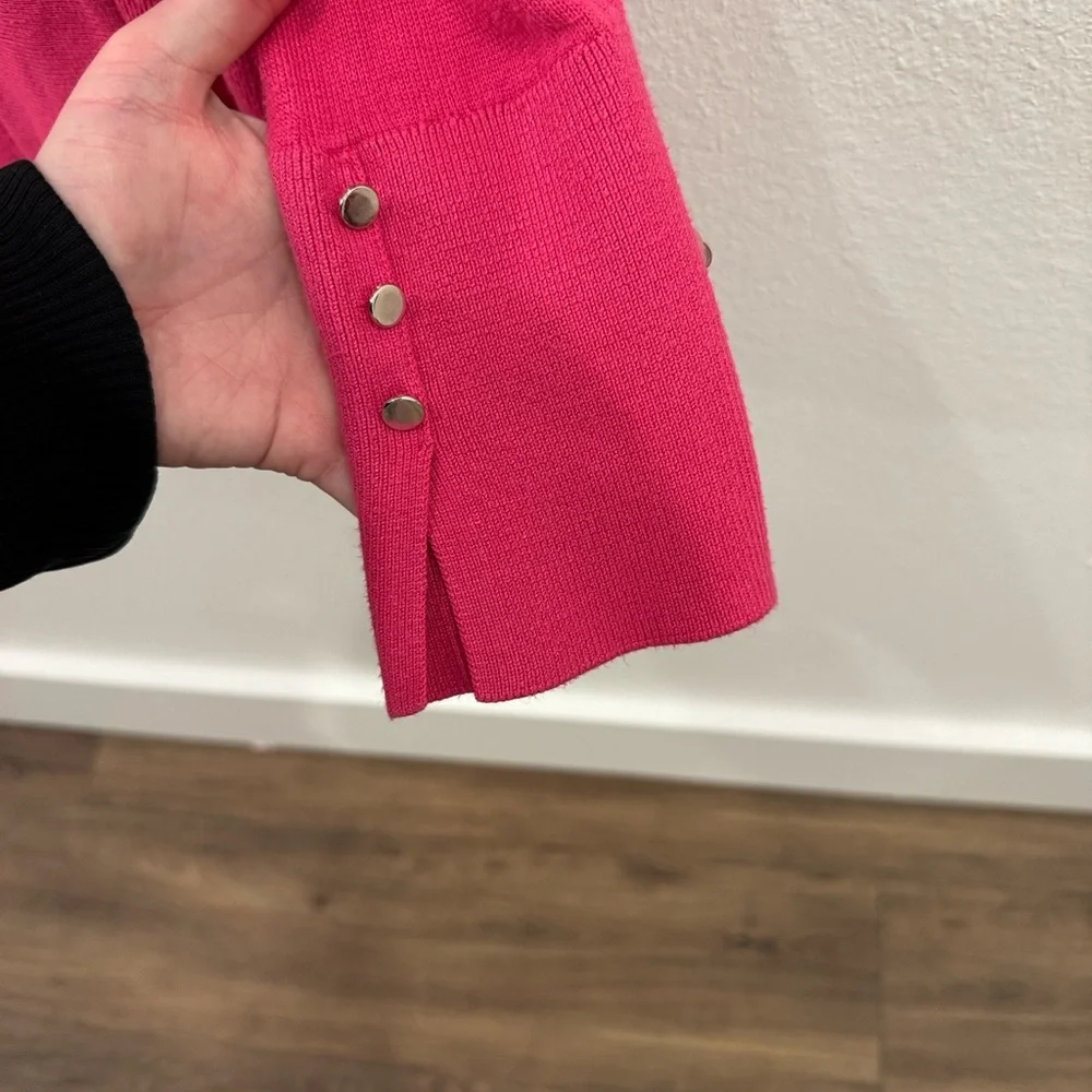 White House Black Market Fuchsia Open Front Cardigan - Picture 5 of 6